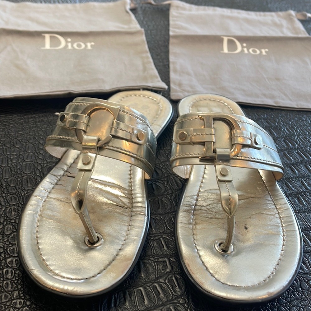 Dior Sandel Silver Size 38